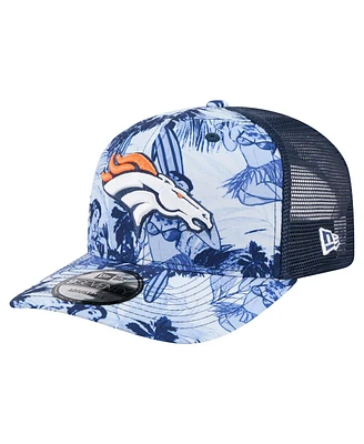 New Era Men's Navy Denver Broncos Hula Trucker 9SEVENTY Adjustable Hat