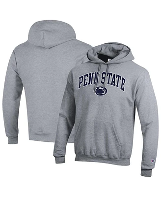 Champion Men's Heather Gray Penn State Nittany Lions Arched Logo Fleece Pullover Hoodie