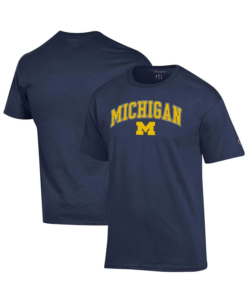 Champion Men's Navy Michigan Wolverines Arch Over Logo T-Shirt