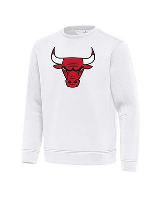 Antigua Men's White Chicago Bulls Relevant Pullover Sweatshirt