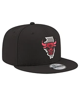 New Era Men's Black Chicago Bulls State Pride 9FIFTY Snapback Hat