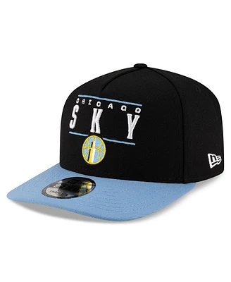 New Era Men's and Women's Black/Sky Blue Chicago Sky 2025 Wnba Draft A-Frame 9FIFTY Snapback Hat