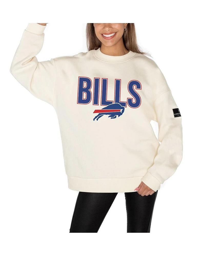 Gameday Couture Women's Cream Buffalo Bills Premium Fleece Drop Shoulder Pullover Sweatshirt