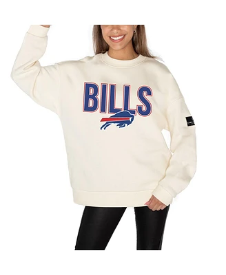 Gameday Couture Women's Cream Buffalo Bills Premium Fleece Drop Shoulder Pullover Sweatshirt