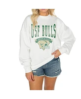 Gameday Couture Women's White South Florida Bulls Good Vibes Premium Fleece Drop Shoulder Pullover Sweatshirt