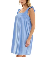 Roudelain Women's Eyelet-Knit Ruffled-Edge Sleep Dress