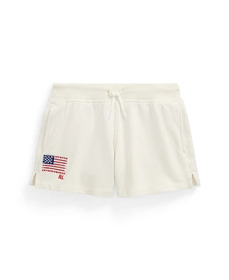 Polo Ralph Lauren Big Girls Flag-Applique French Terry Shorts