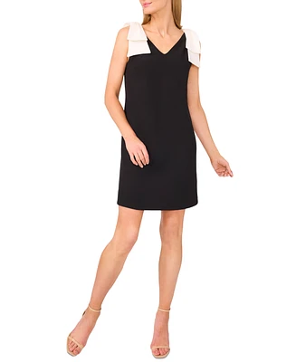 CeCe Women's V-Neck Contrast-Bow Sleeveless Dress