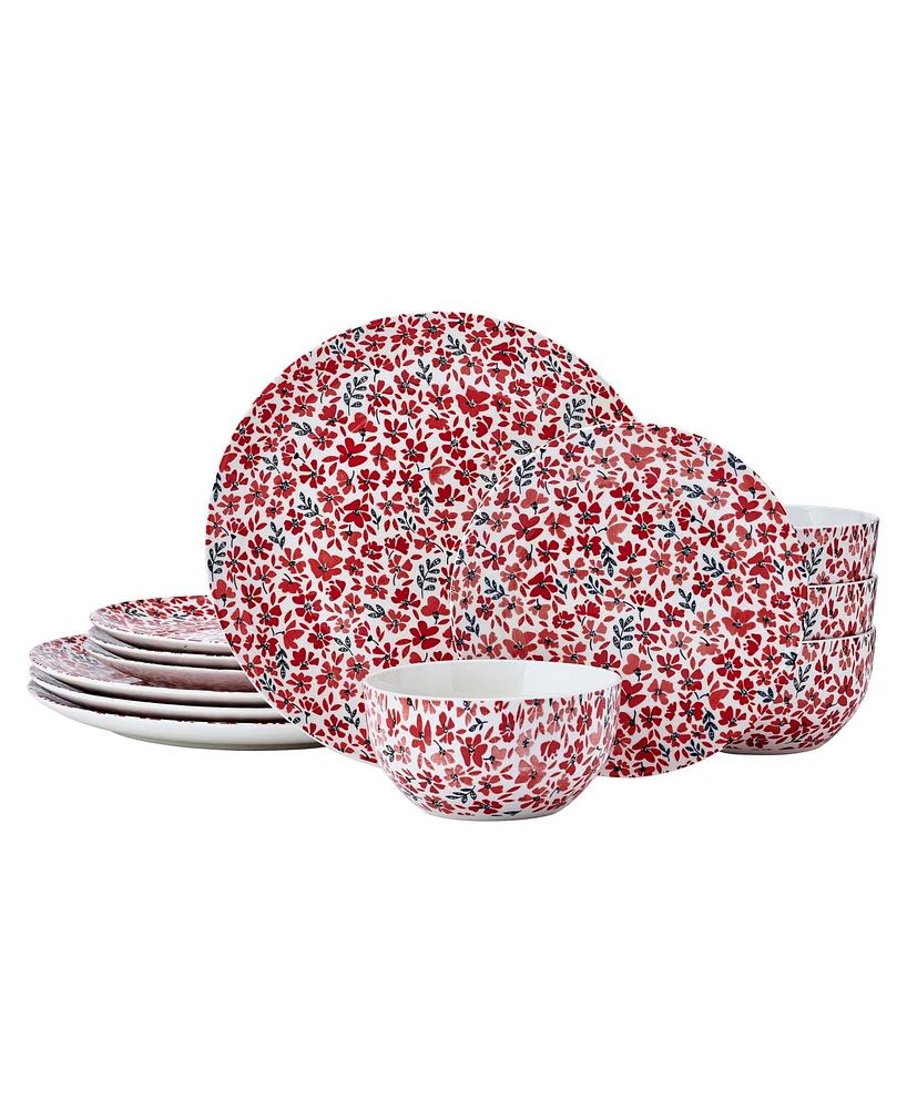 Pfaltzgraff Radiant Blossom 12-Pc. Dinnerware Set, Service for 4