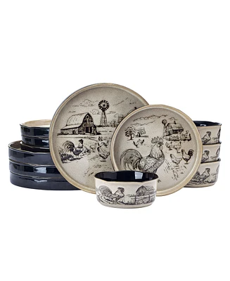 Pfaltzgraff Farmyard Rooster 12-Pc. Dinnerware Set, Service for 4