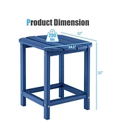 18" Patio Adirondack Side Table Weather Resistant Hdpe Garden