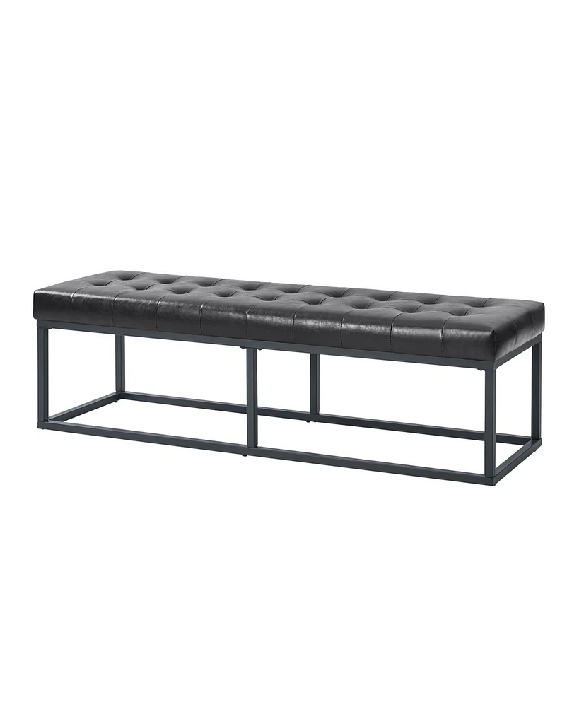 Amalia Mid-century Modern Bench with Button-tufted