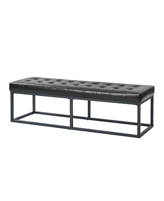 Amalia Mid-century Modern Bench with Button-tufted