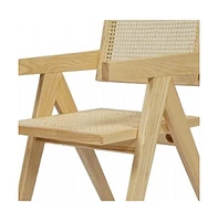 Wood Dining Arm Chair with Open Back Design for Kitchen or Dining Room