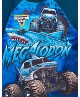 Monster Jam Toddler Boys Grave Digger El Toro Loco Megalodon T-Shirt Tank Top and French Terry Shorts 3 Piece Set to