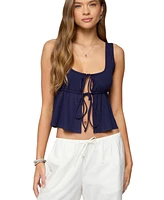 Edikted Women's Alesia Tie Front Tank Top