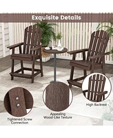 Gymax 2PCS Bar Stool Hdpe Chair w/ Armrest Footrest Home Indoor Outdoor Patio