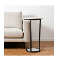 Chic Round Marble Side Table – Ideal for Sofa or Bedside Use
