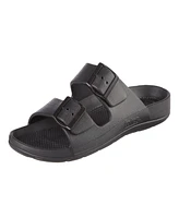 Totes Men's Double Buckle Adjustable Slides