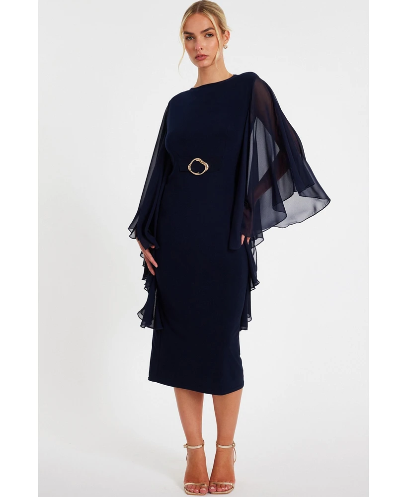Quiz Women's Chiffon Frill Midi Dress