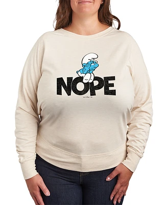 Hybrid Apparel Plus The Smurfs Nope Graphic Pullover T-Shirt