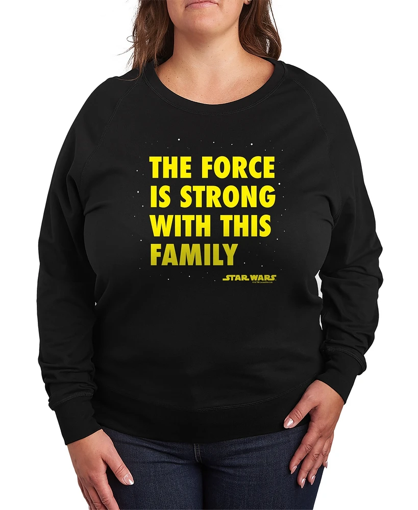 Hybrid Apparel Plus Star Wars The Force is Strong with This Family Graphic Pullover T-Shirt