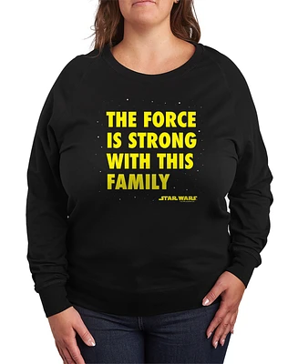 Hybrid Apparel Plus Star Wars The Force is Strong with This Family Graphic Pullover T-Shirt
