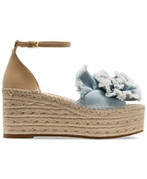 kate spade new york Women's Flourish Denim Espadrille Wedge Sandals