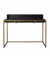 46" Black And Gold Writing Desk