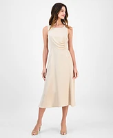 Connected Women's Pleated-Waist Midi Dress