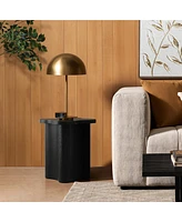 LuxenHome Black Modern Cloverleaf Mdf Wood Side Table