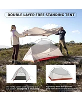 Naturehike 2 Person Tent Lightweight Backpacking Tent with Footprint - Free Standing Ultralight Camping Hiking Backpack Tents