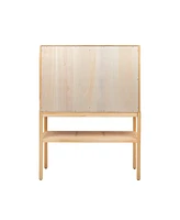 Creative Co-op 15.8" Woven Rattan and Wood Bohemian Cabinet