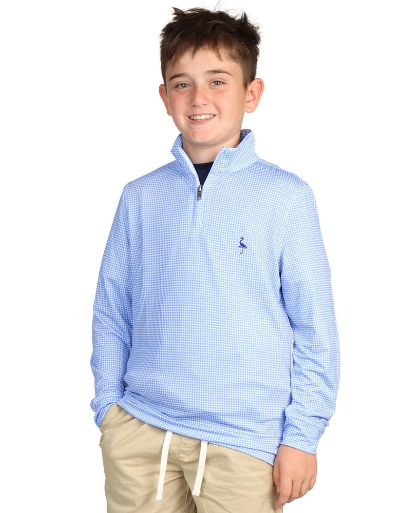 Tailorbyrd Boys Houndstooth Printed Performance Quarter Zip
