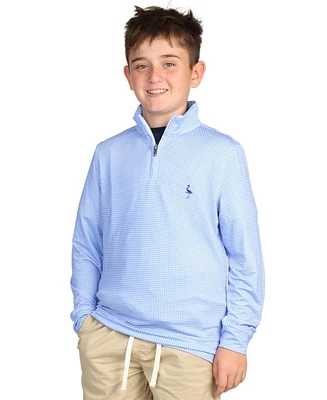 Tailorbyrd Boys Houndstooth Printed Performance Quarter Zip