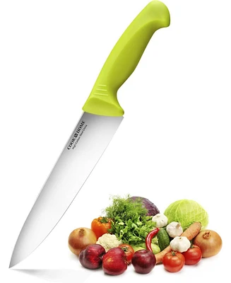 Cook N Home 8-Inch Chef's Knife Multi-Purpose Straight Edge High Carbon German Stainless Steel Sharp Kitchen Knife, Ergonomic Handle, Green