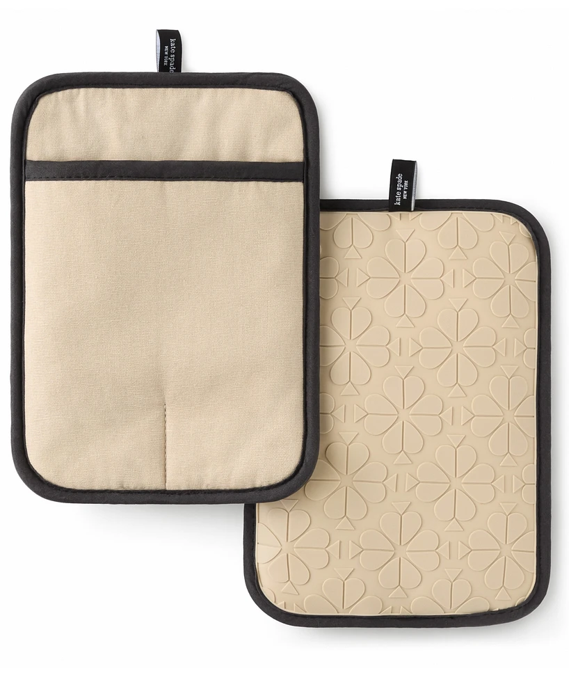 kate Spade new york Flower Soft Silicone Pot Holder Set, 7" x 10"