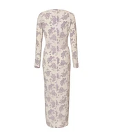 Quiz Women's Floral Flocked Mesh Maxi Dress
