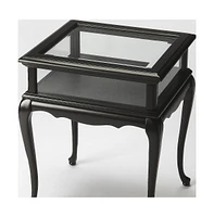 Tempered Glass Rectangular End Table with Polished Edges