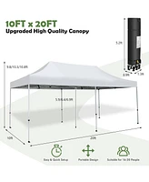10 x 20 Feet Outdoor Pop-Up Patio Folding Canopy Tent
