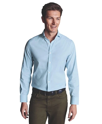 Charles Tyrwhitt Men's Non-Iron Stretch Twill Slim Fit Shirt Single Cuff