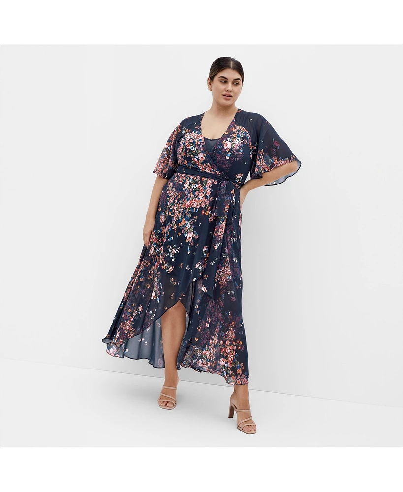 City Chic Plus Lovers Lane Print Dress