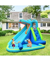 Hippo Inflatable Water Slide Bounce House with Air Blower