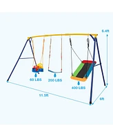 660 Lbs Heavy Duty Carbon Steel Swing Frame with 3 Swings