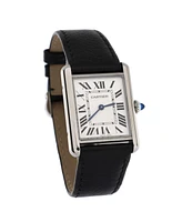 Pre-Owned Cartier Must de Cartier Tank Quartz Watch in Stainless Steel and Leather 25mm