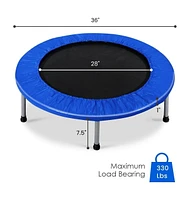 36 Inch Mini Folding Trampoline Portable Recreational Fitness Rebounder