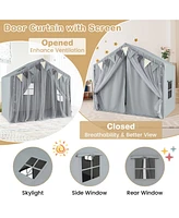 Large Toddler Playhouse Tent with Door Curtains Windows