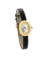 Pre-Owned Cartier Baignoire Quartz Watch in Gold and Leather 18mm