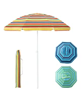 Gymax 6.5 Ft Patio Portable Beach Adjustable Umbrella