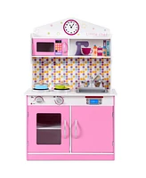 Kid's Wooden Pretend Cooking Play Kitchen Set